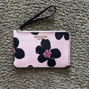 Kate Spade Pink and Navy Blue Floral Wristlet